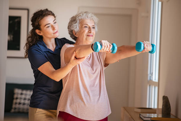 Support at Home physiotherapist conducting home visit with elderly client in Western Sydney Sydney