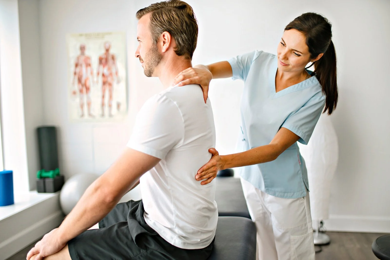 physiotherapist assessing posture at home Sydney