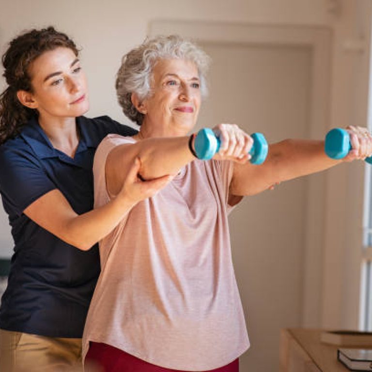 Support at Home physiotherapist conducting home visit with elderly client in Western Sydney Sydney